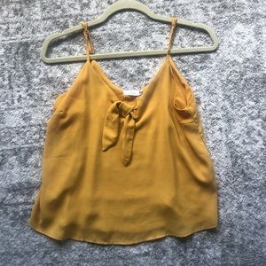 Mustard Yellow Tie Front Tank
